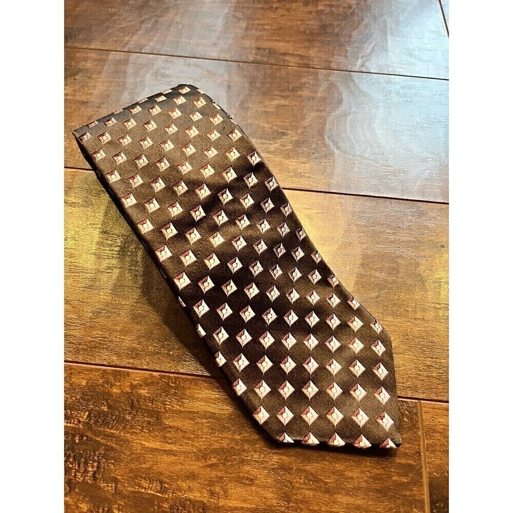 Ike Bear New York Usa 100% Silk Mens Casual Brown Whos Better Then You Tie